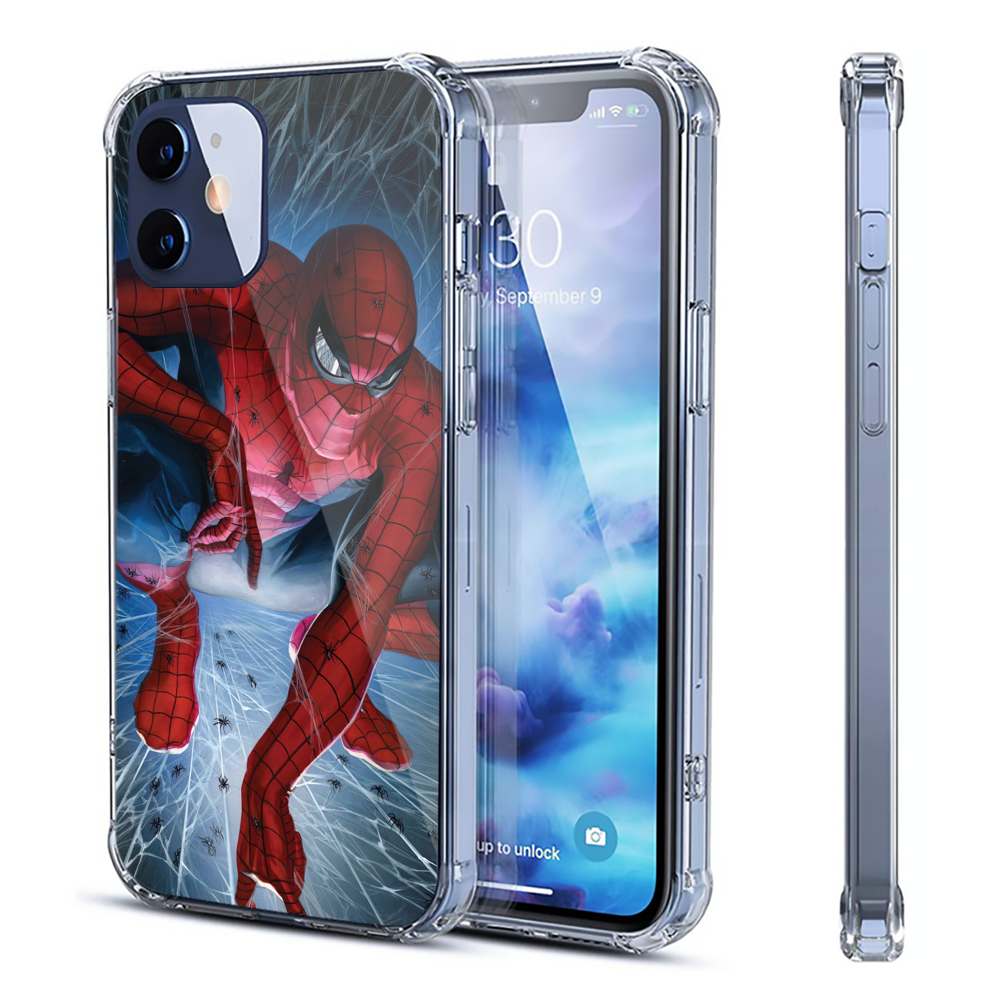 （画像用） Spider Man スパイダーマン 【iPhone 12シリーズ対応】透明スマホケース（クリアソフトケース）